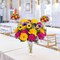 Artificial Cemetery & Memorial Flowers – Silk Dahlia, Rose & Pansy Bouquet with Vase, Indoor/Outdoor Gravesite Decoration, Wedding and Table Centerpiece (2 Bunches)